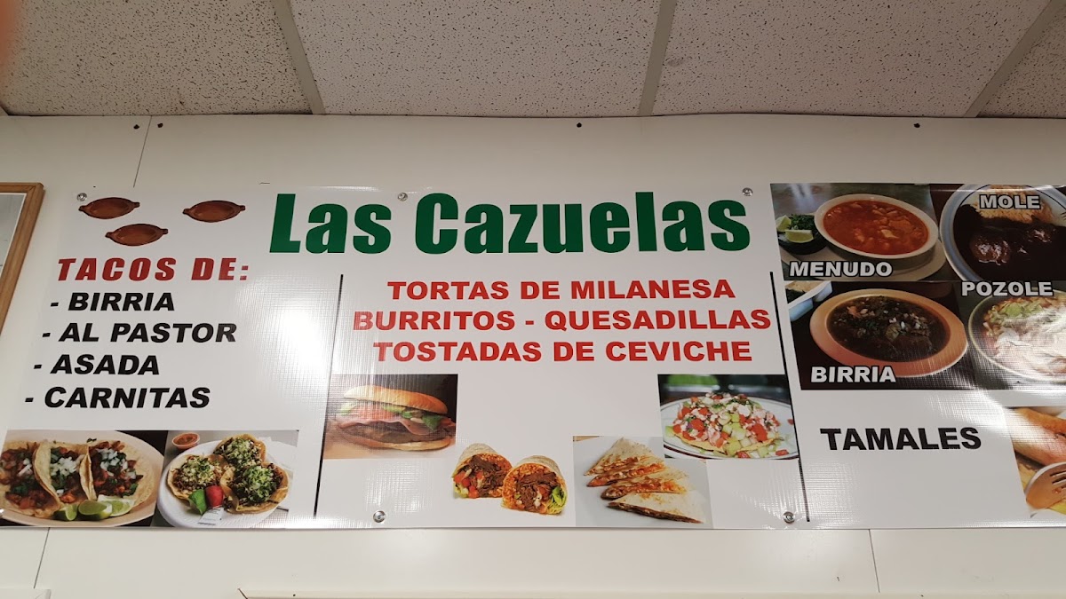 Las Cazuelas Mexican Restaurant menu board