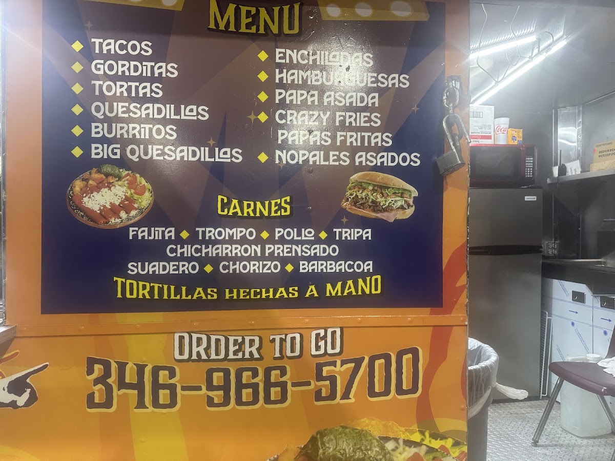 Tacos El Gordo Regio (Cleveland taqueria) menu board