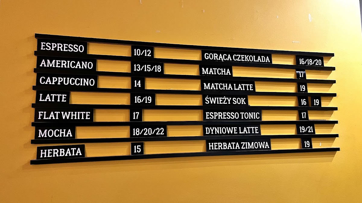 Cafe Planet menu board