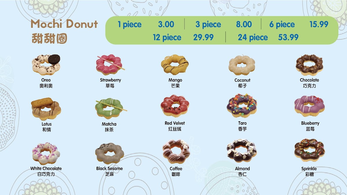 Oops Donut menu board