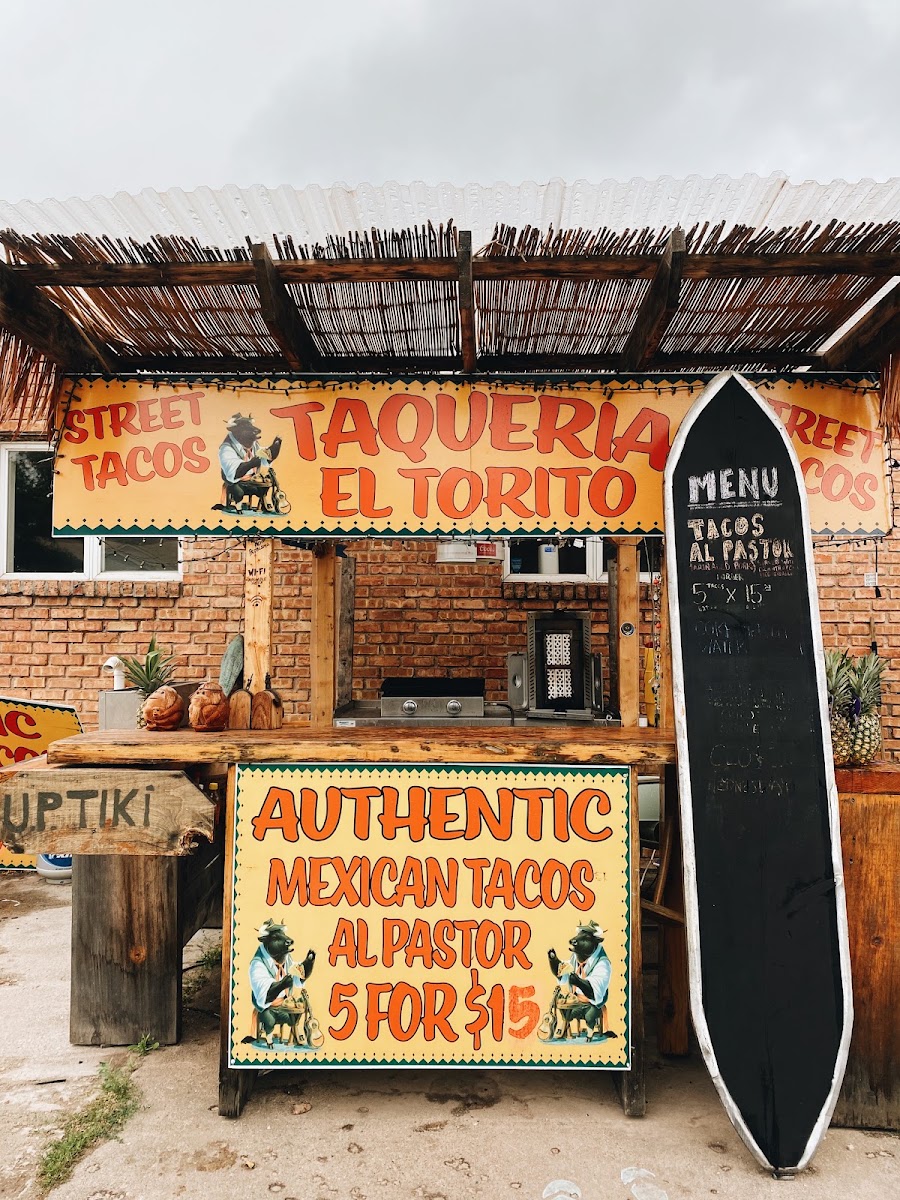 Al pastor Mexican Street tacos menu board