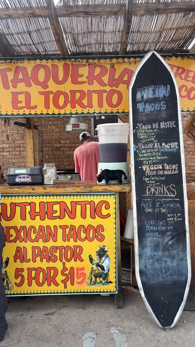 Al pastor Mexican Street tacos menu board