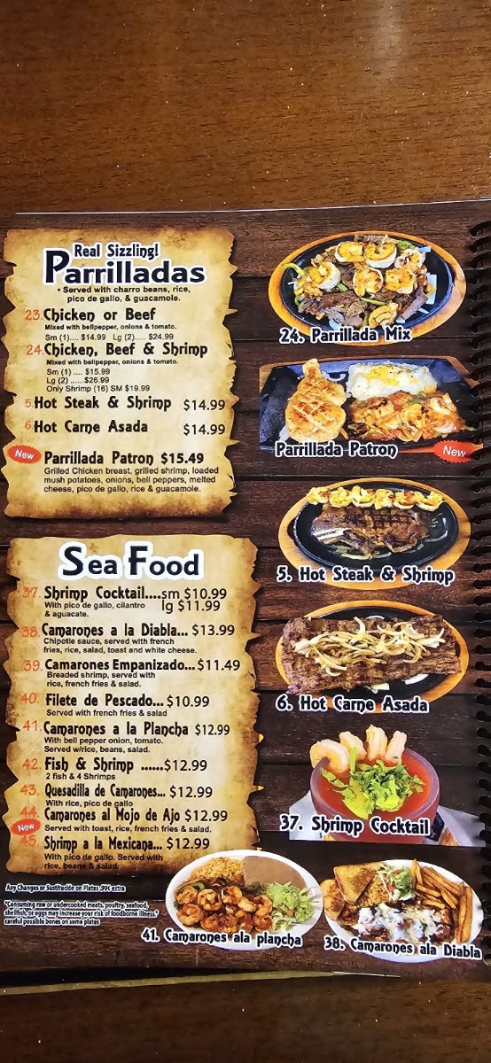 Taqueria San Juan menu board