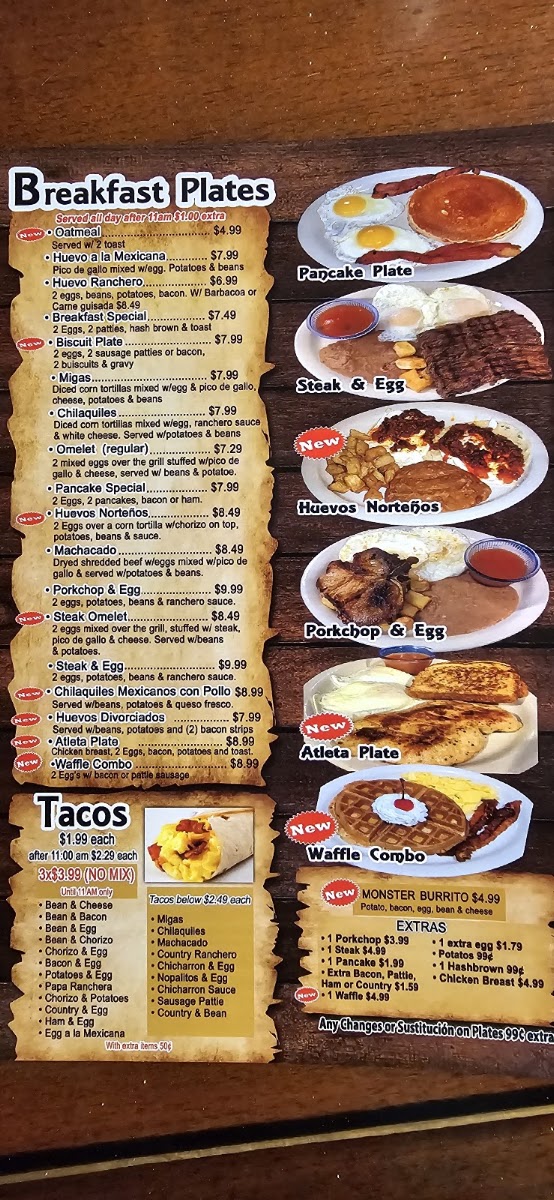 Taqueria San Juan menu board