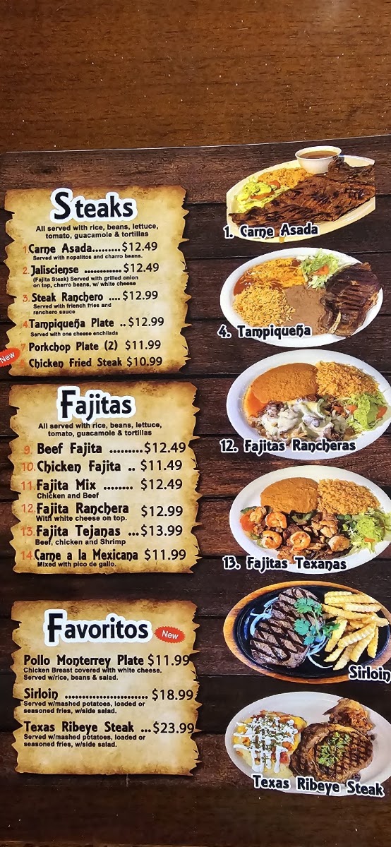 Taqueria San Juan menu board
