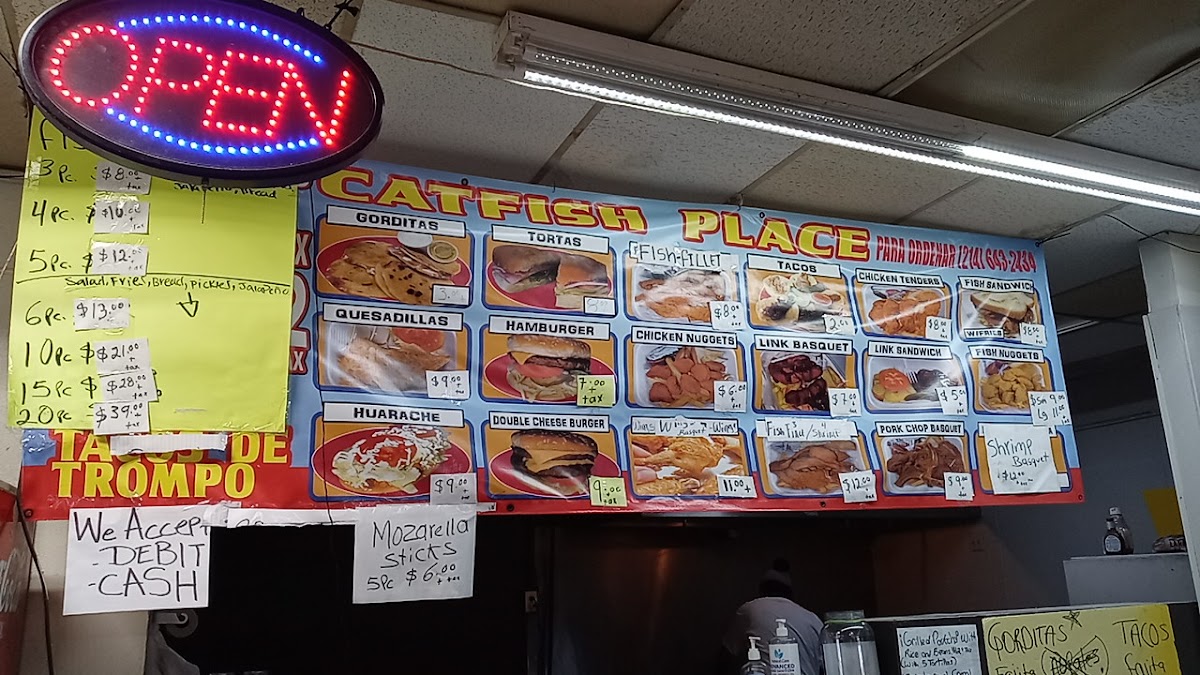 Catfish place menu board