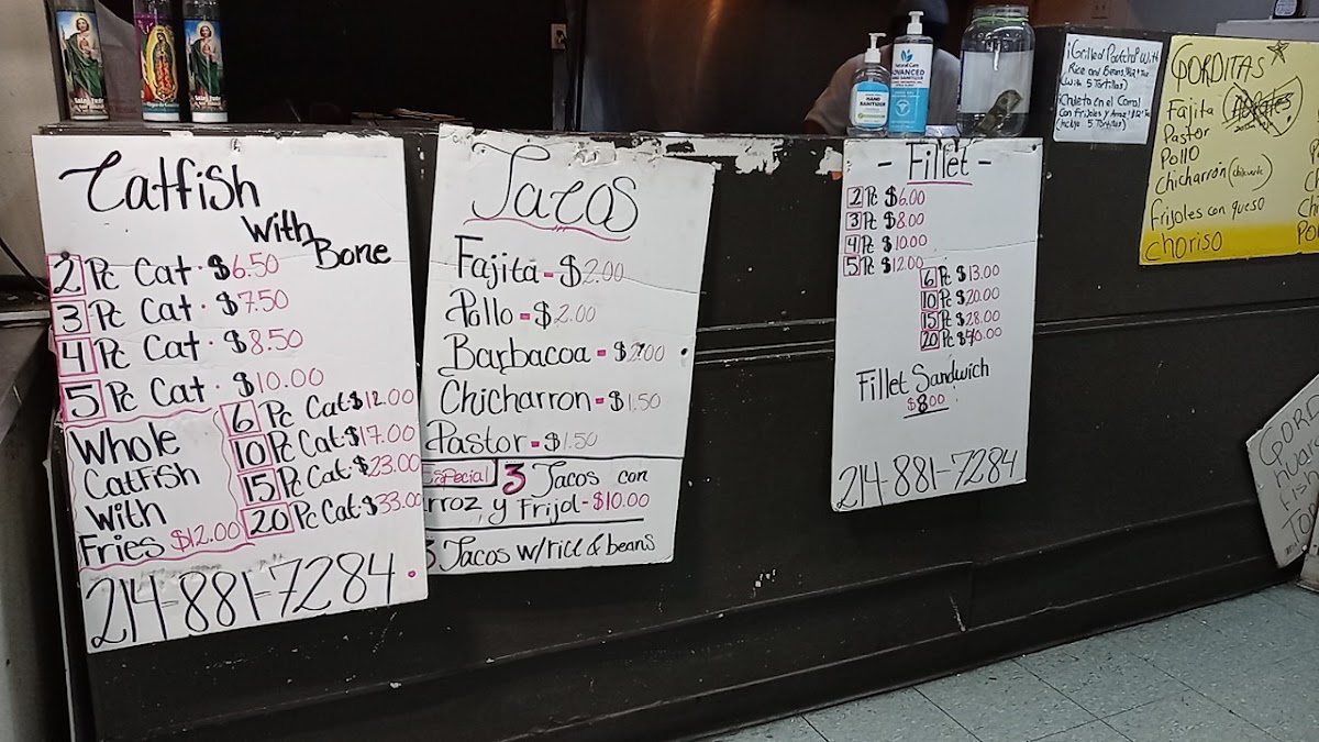 Catfish place menu board