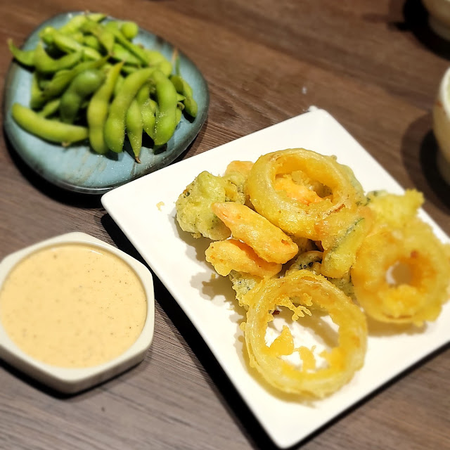 Vegetable Tempura and Edamame