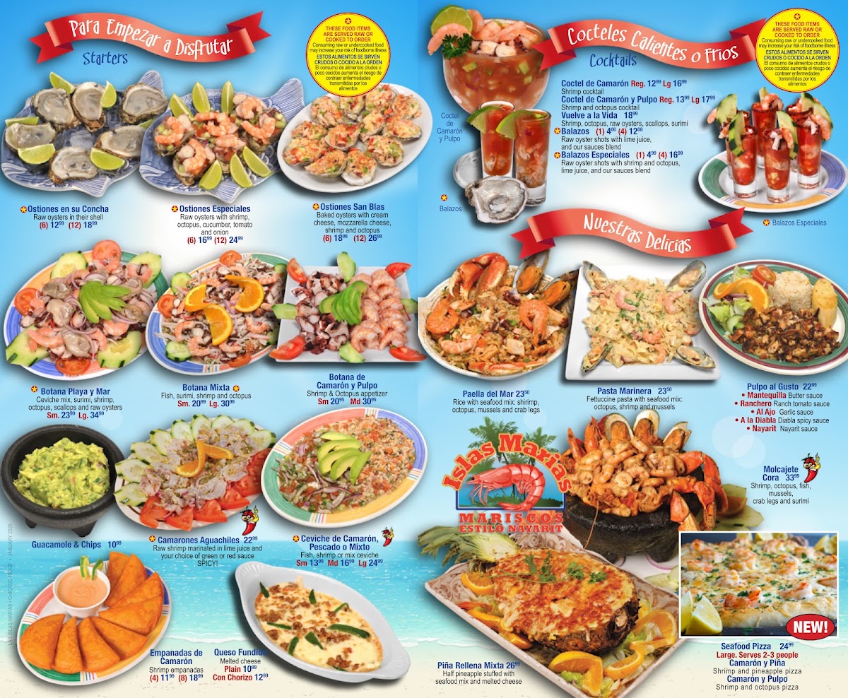 Las Islas Marias Chicago Ridge menu board