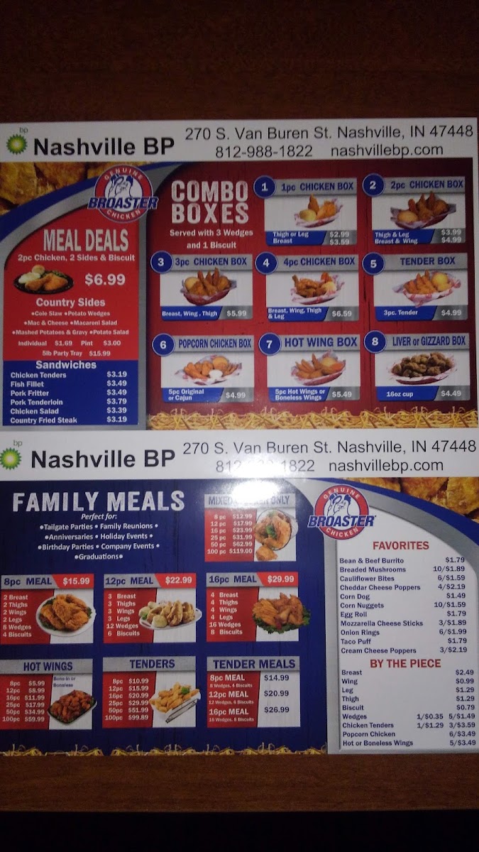 Noble Roman's menu board