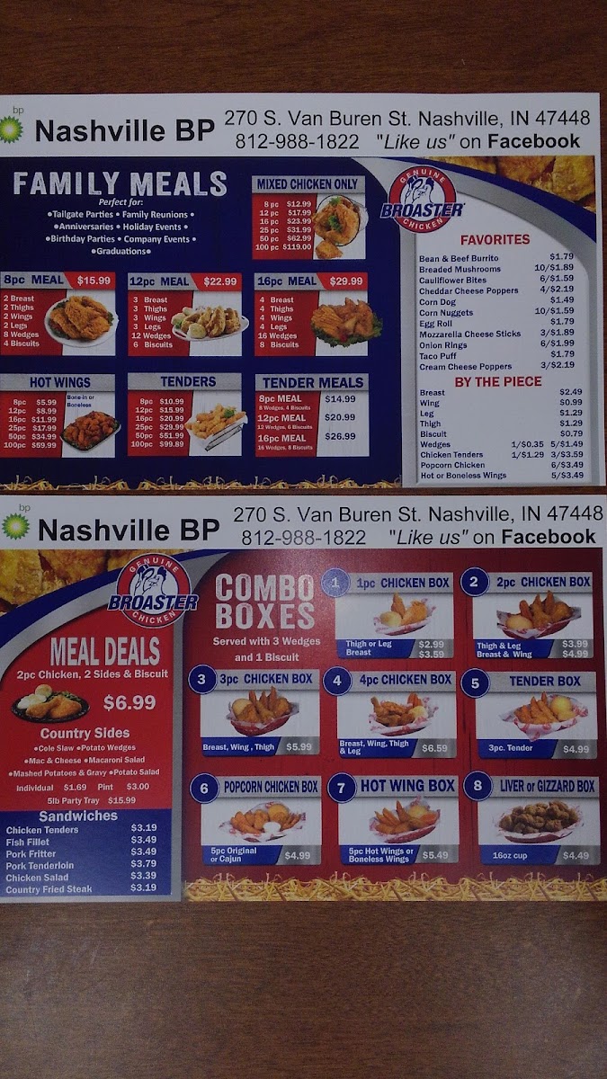 Noble Roman's menu board