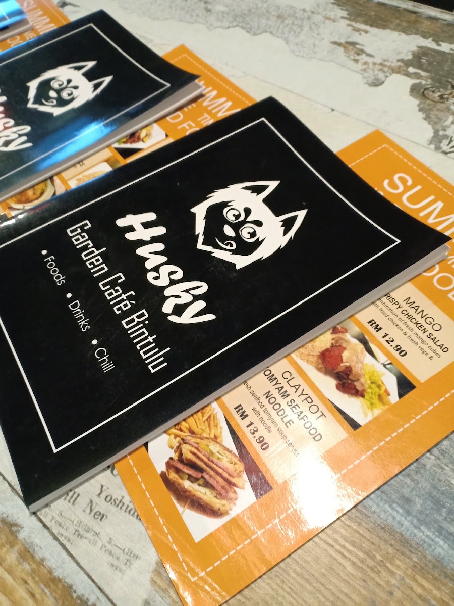 Husky Garden Cafe Bintulu menu board