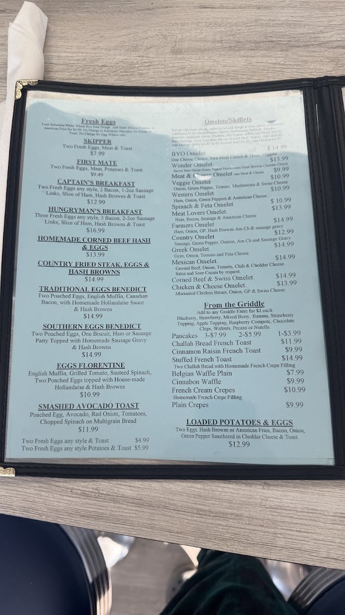 Jane’s Bridgeview Bistro menu board