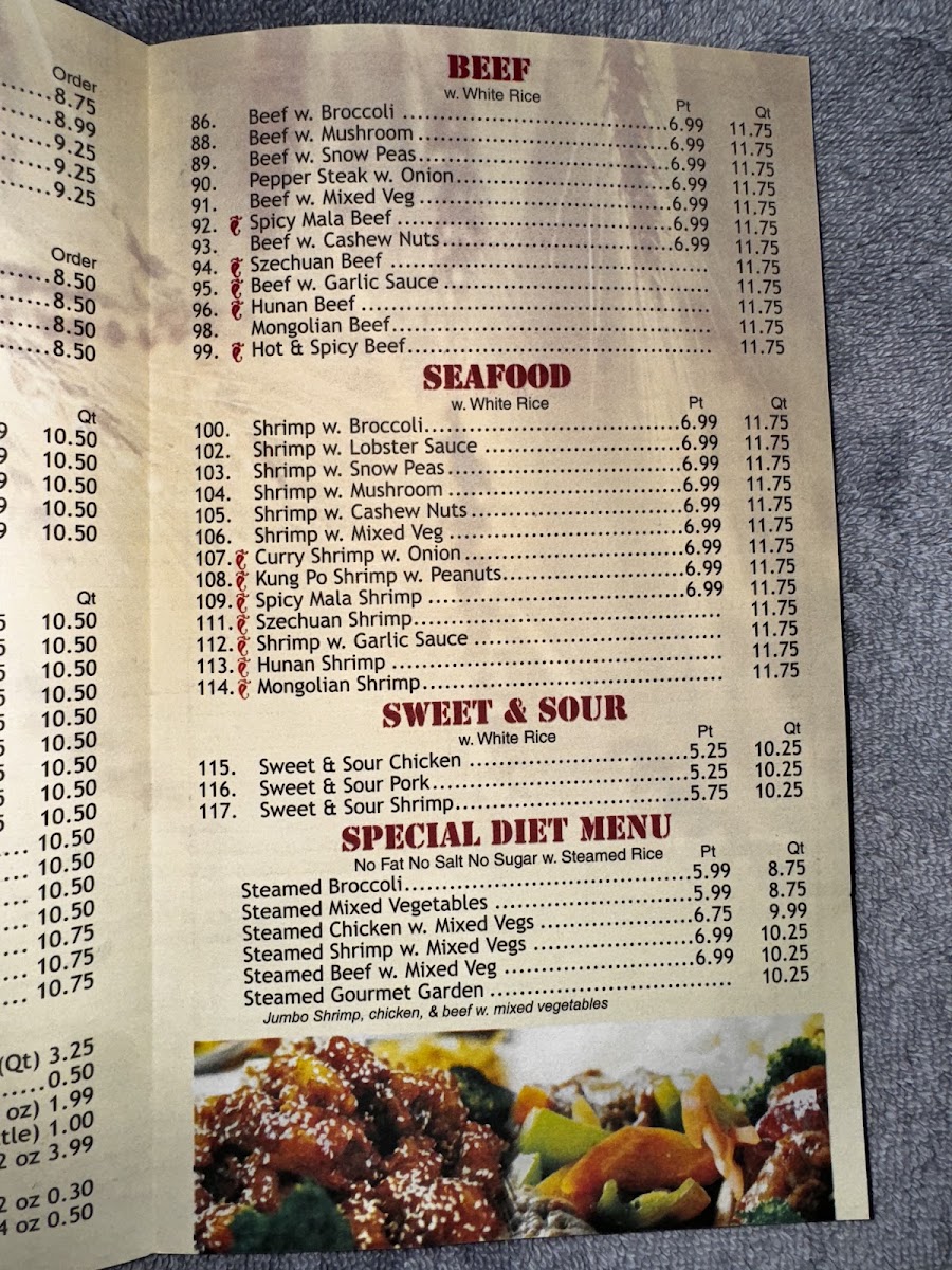 Quality Chef menu board