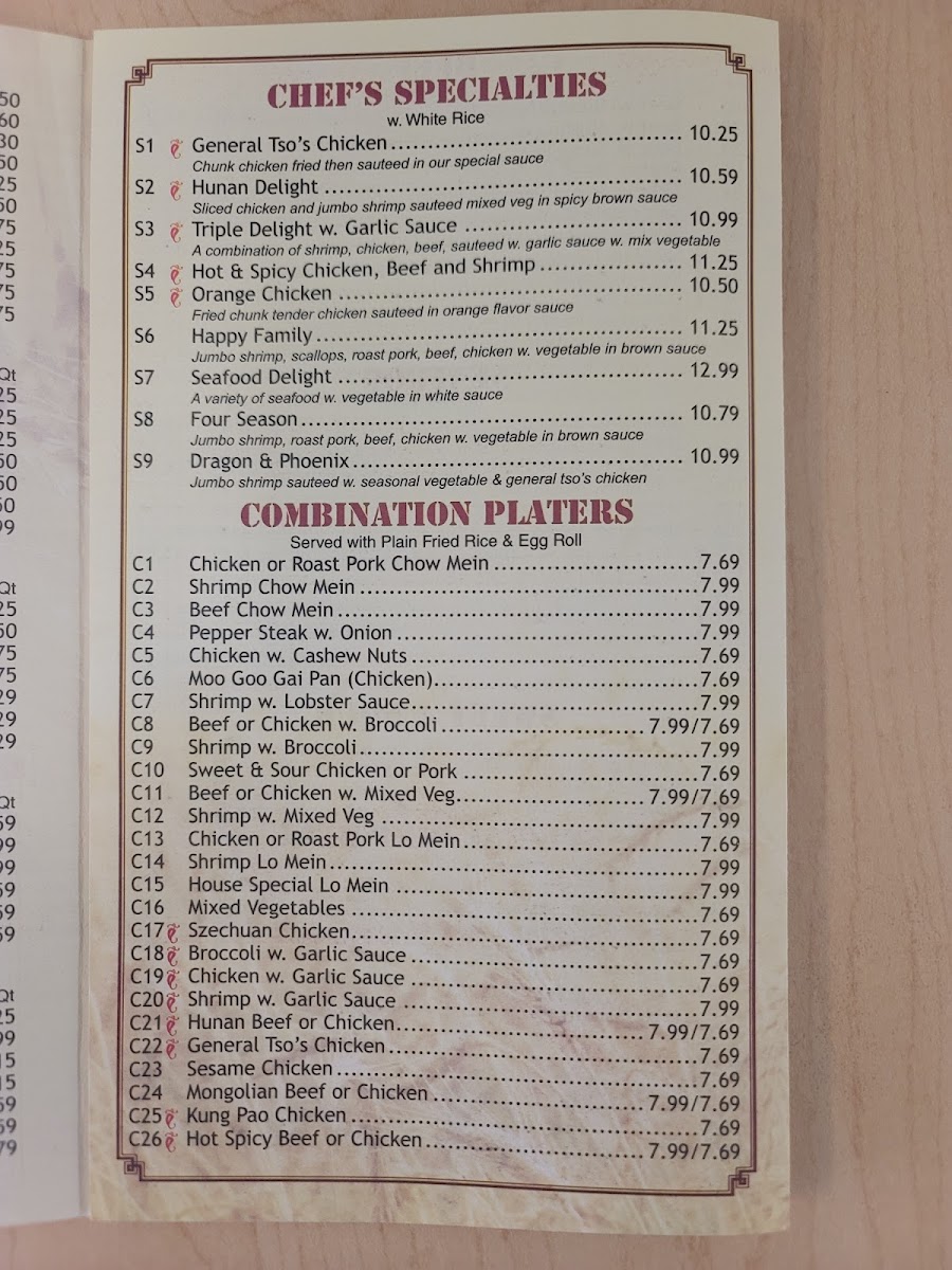 Quality Chef menu board
