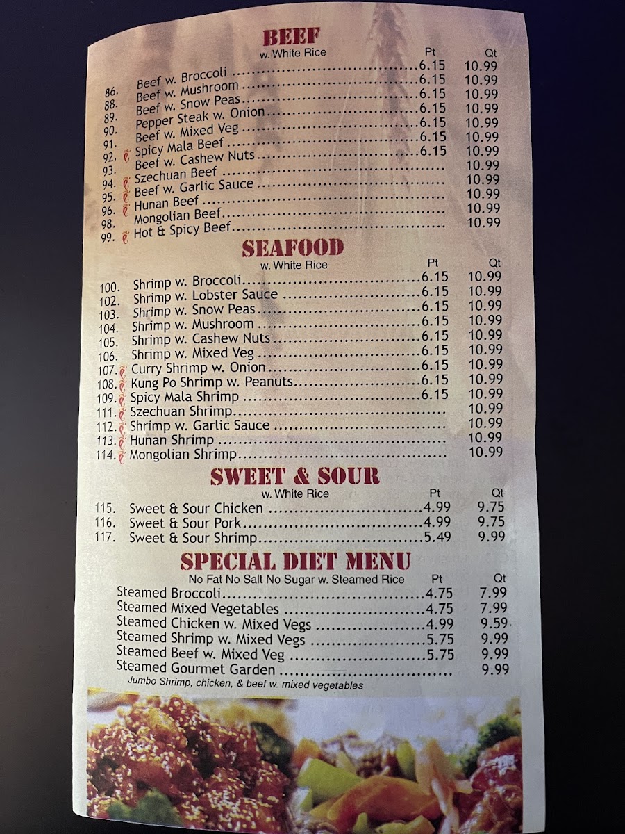 Quality Chef menu board