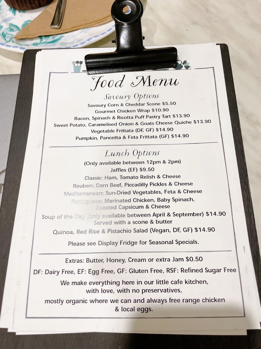 Bake Table and Tea menu board