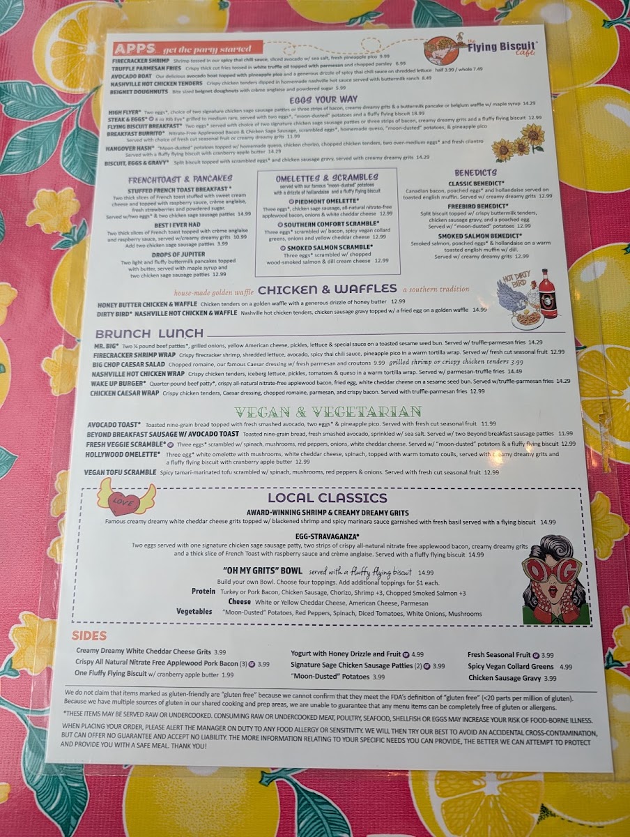 The Flying Biscuit Cafe menu board