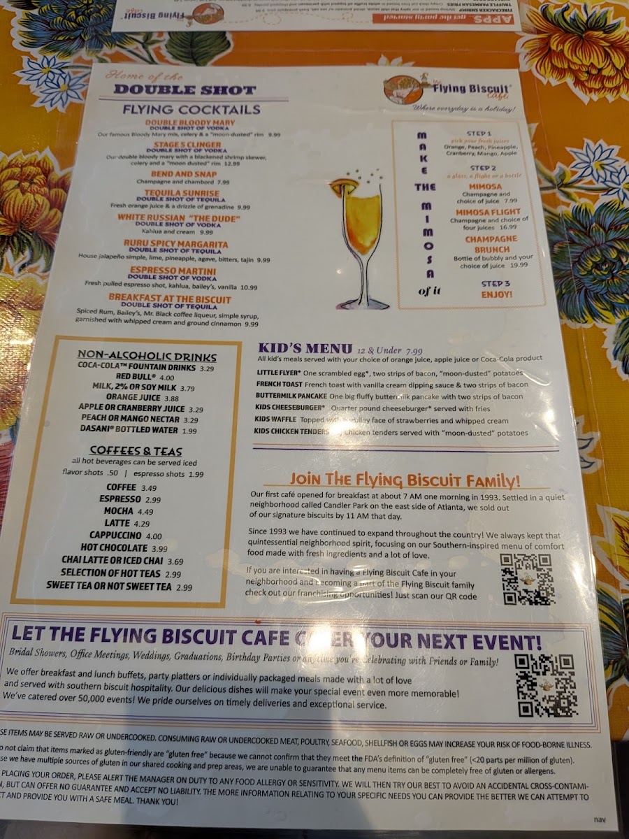The Flying Biscuit Cafe menu board