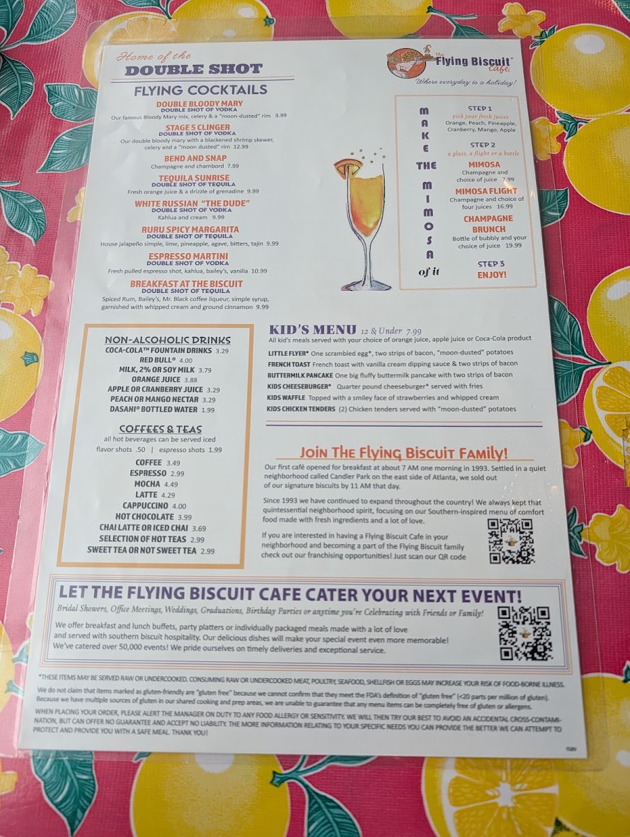The Flying Biscuit Cafe menu board