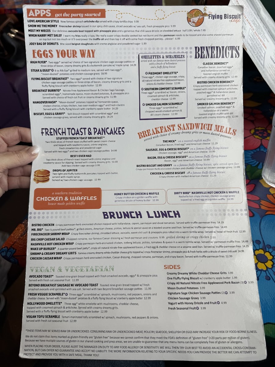 The Flying Biscuit Cafe menu board