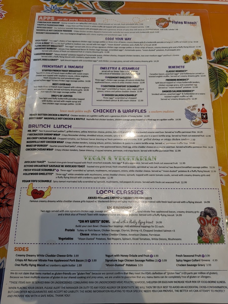 The Flying Biscuit Cafe menu board