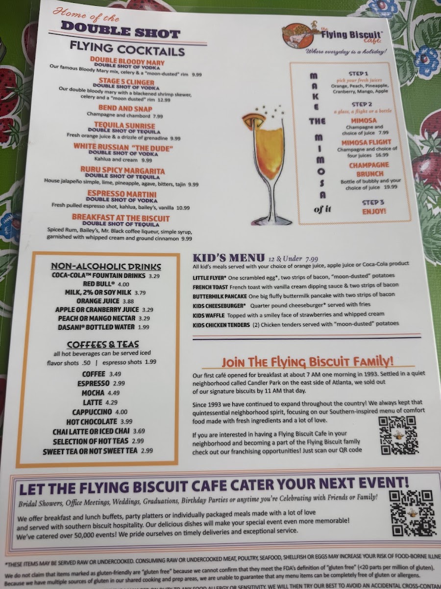 The Flying Biscuit Cafe menu board