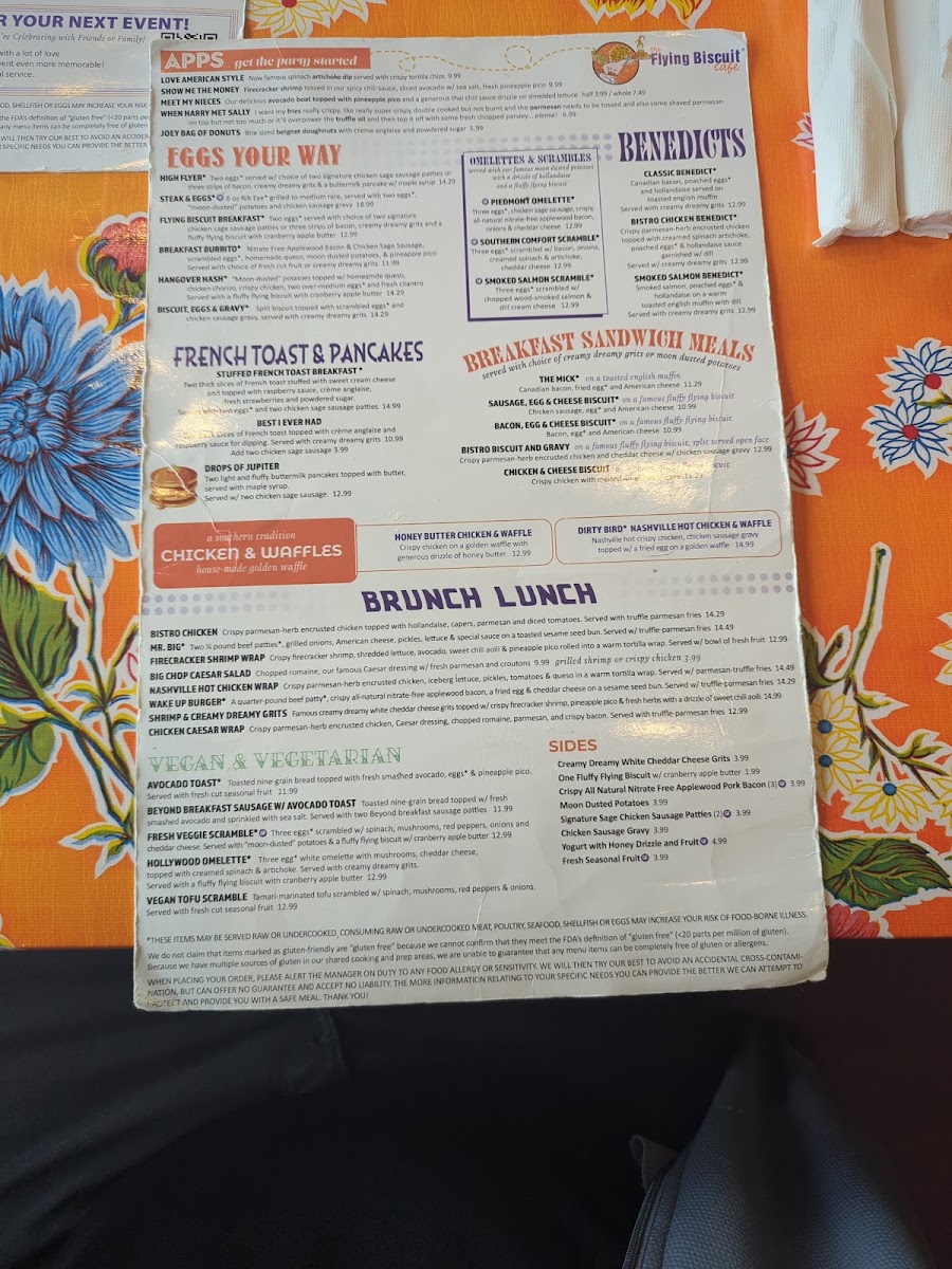 The Flying Biscuit Cafe menu board