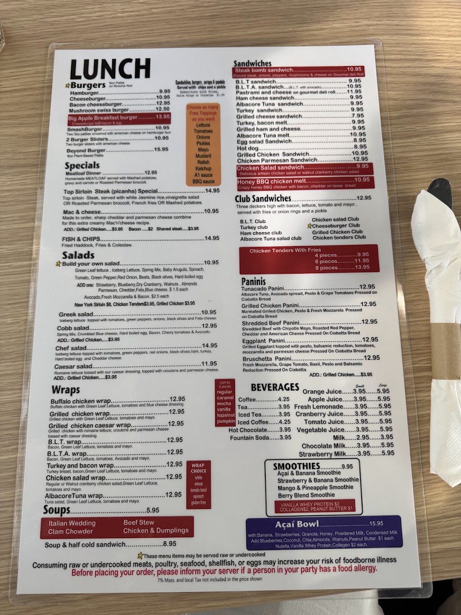 BIG APPLE SHREWSBURY menu board