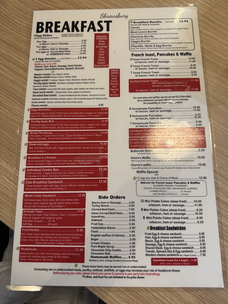 BIG APPLE SHREWSBURY menu board