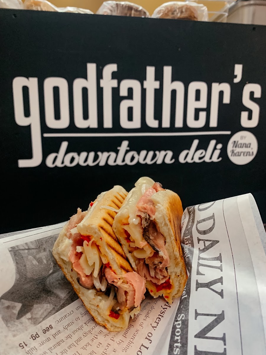 Godfather's Downtown Deli by Nana Karen's menu board