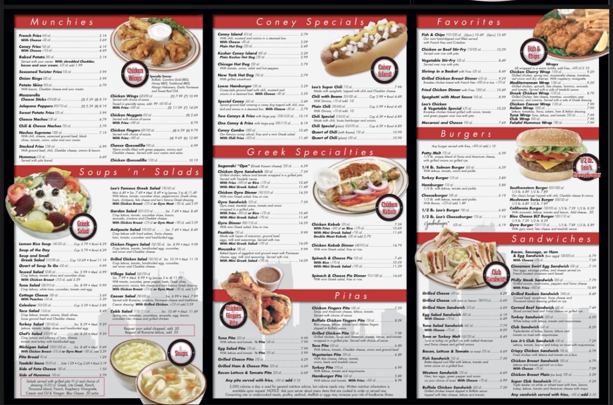 Leo’s Coney Island menu board