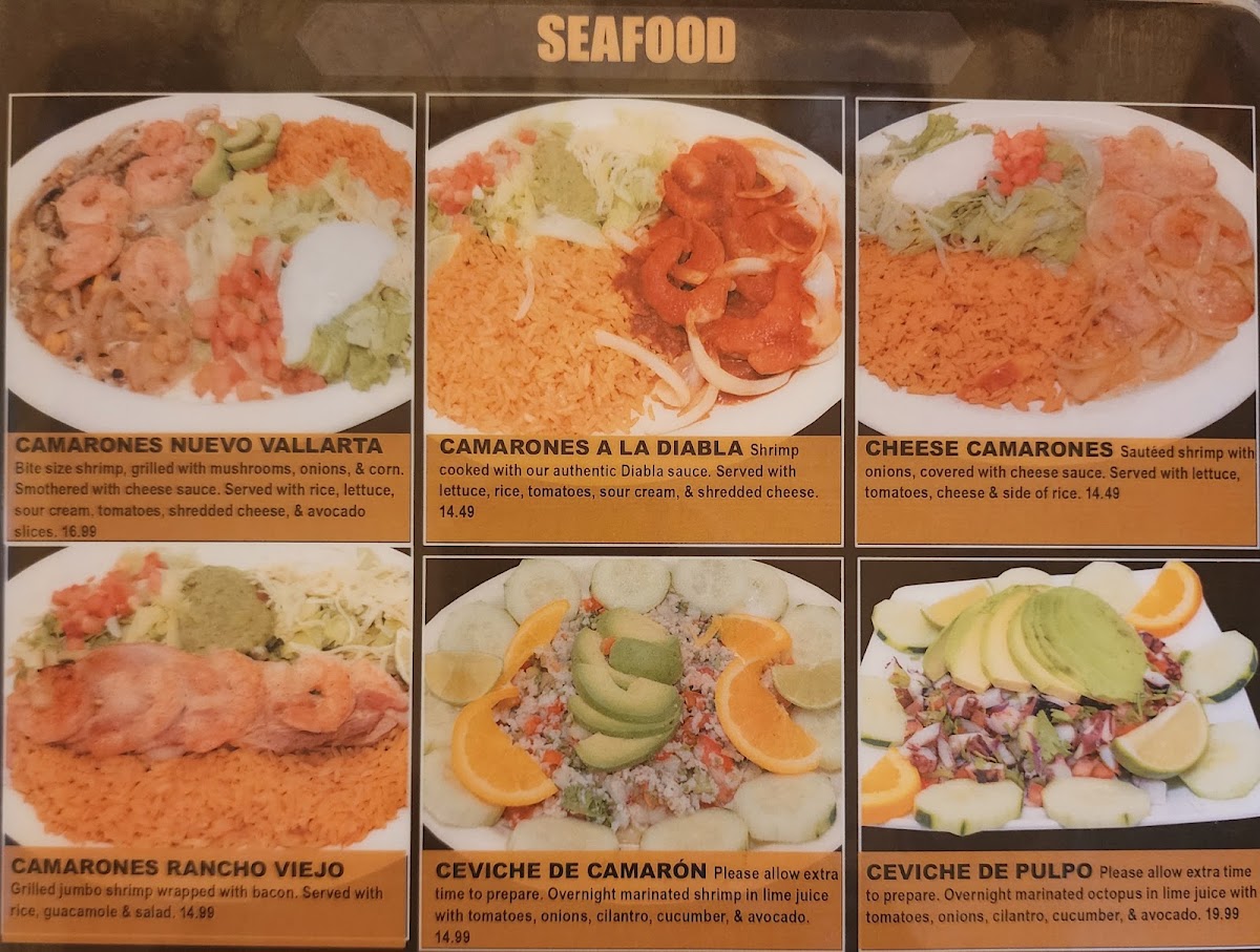 El Rancho Viejo Méxican Restaurant menu board