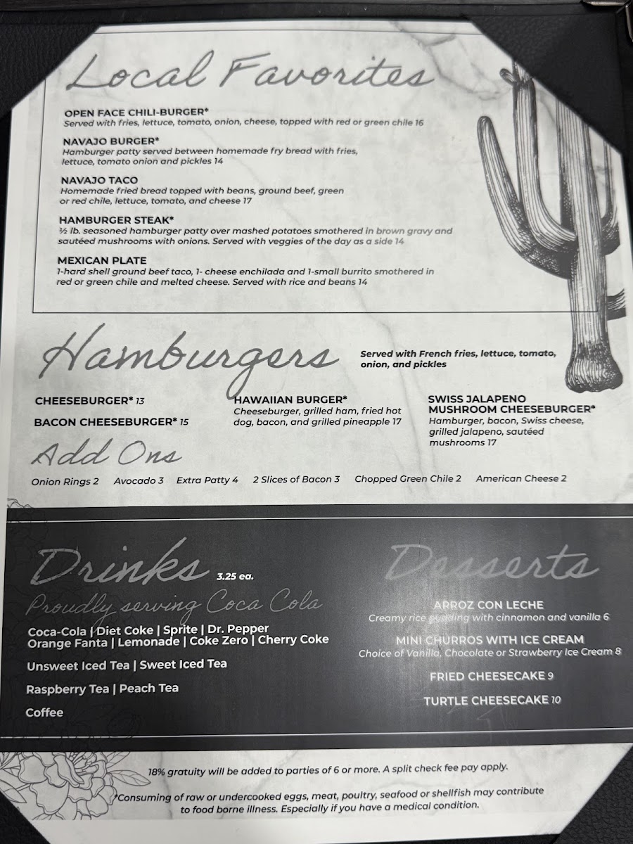 Mariachi Loco Restaurant menu board