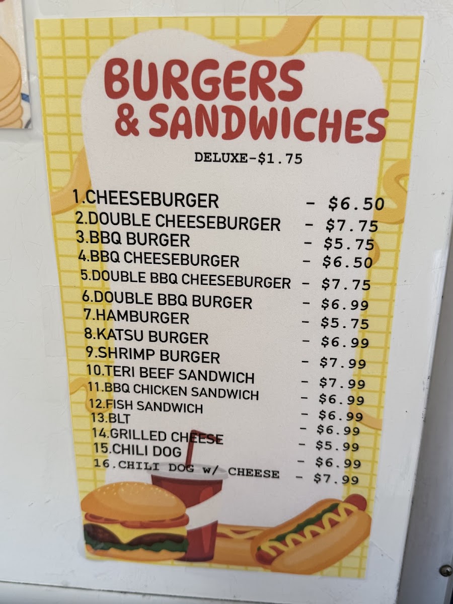 Loco Moco Drive Inn Waipio menu board