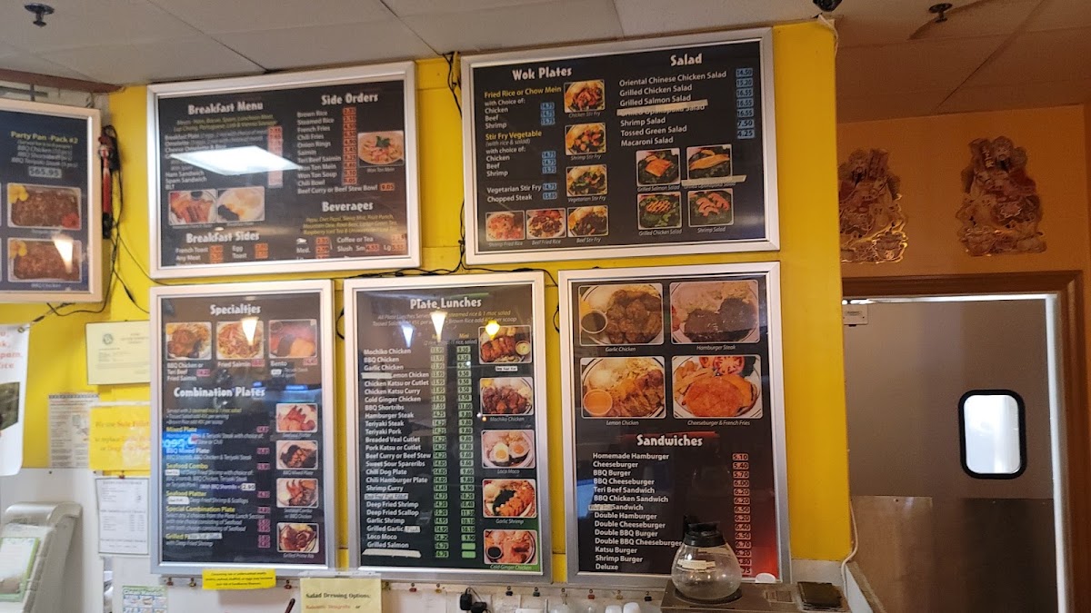 Loco Moco Drive Inn Waipio menu board