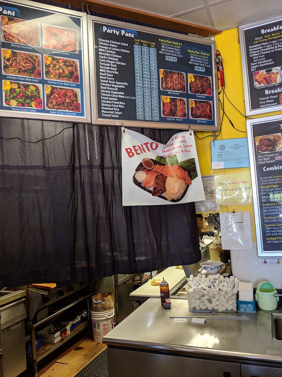Loco Moco Drive Inn Waipio menu board