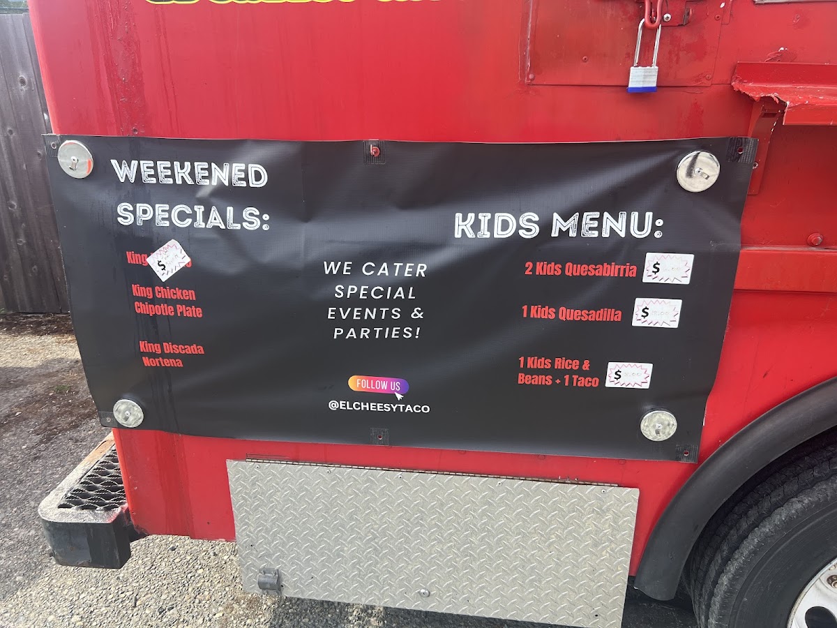 Birria Kings menu board