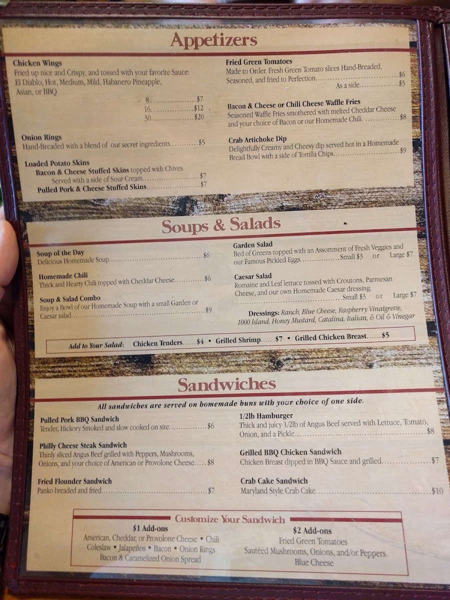 Brandon's BBQ & Grille menu board