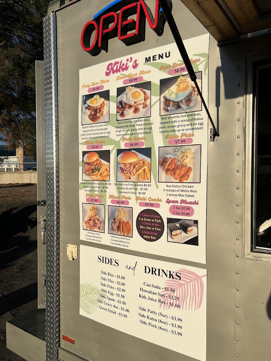 Kiki’s Plate Lunch Hawaiian menu board