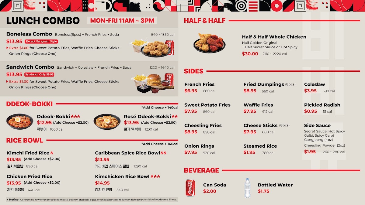bb.q Chicken Shrewsbury menu board
