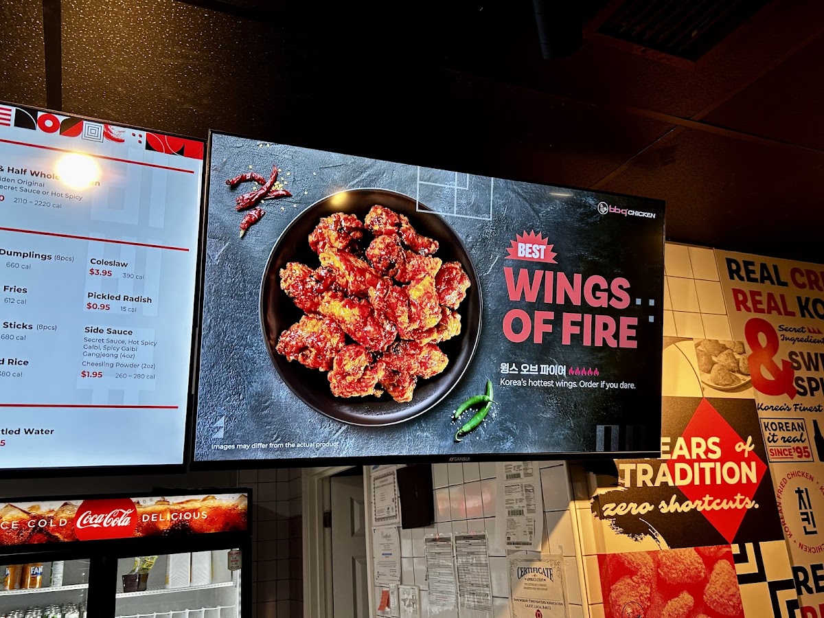 bb.q Chicken Shrewsbury menu board