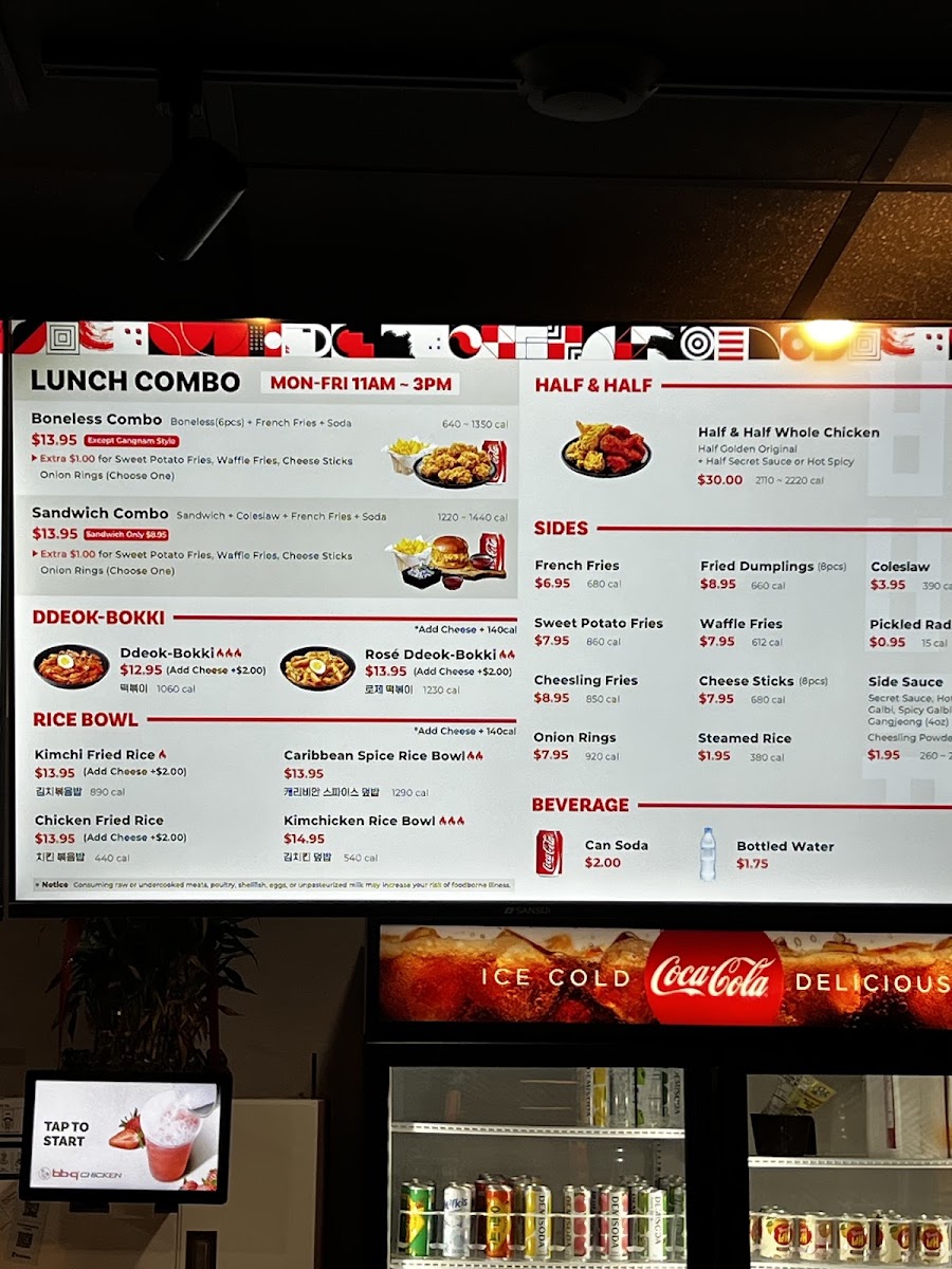 bb.q Chicken Shrewsbury menu board