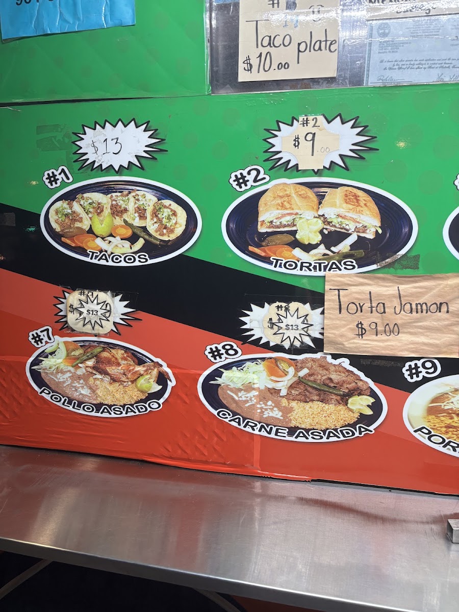 Taqueria Express menu board