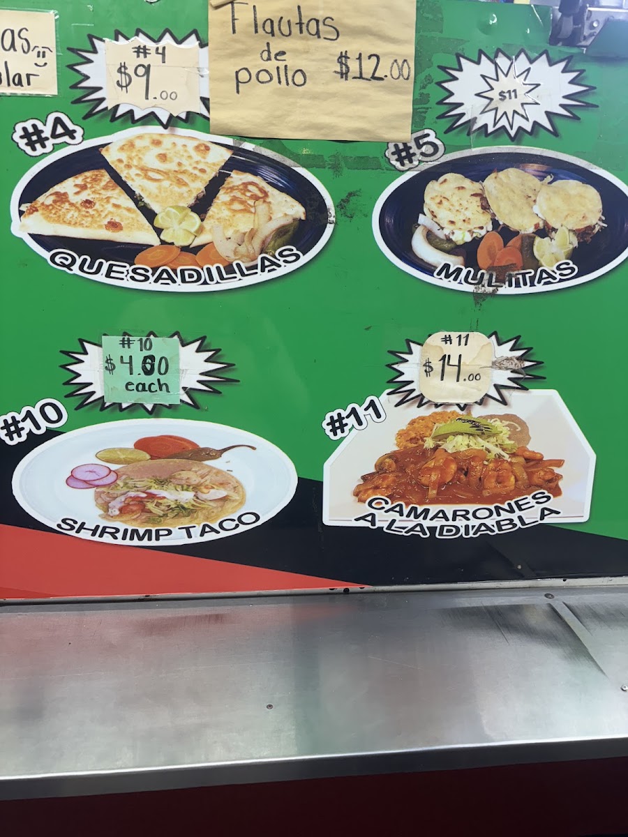 Taqueria Express menu board