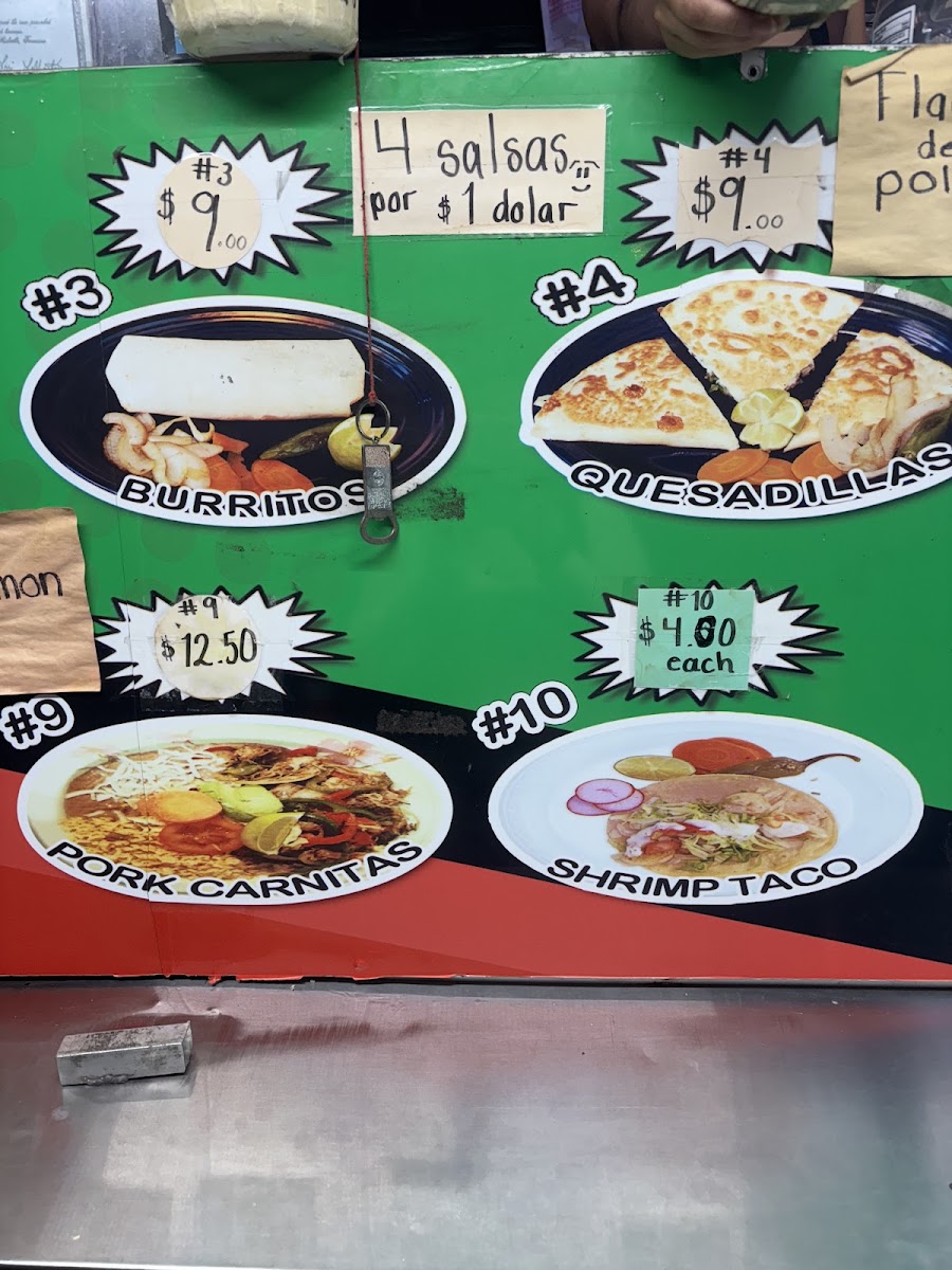 Taqueria Express menu board