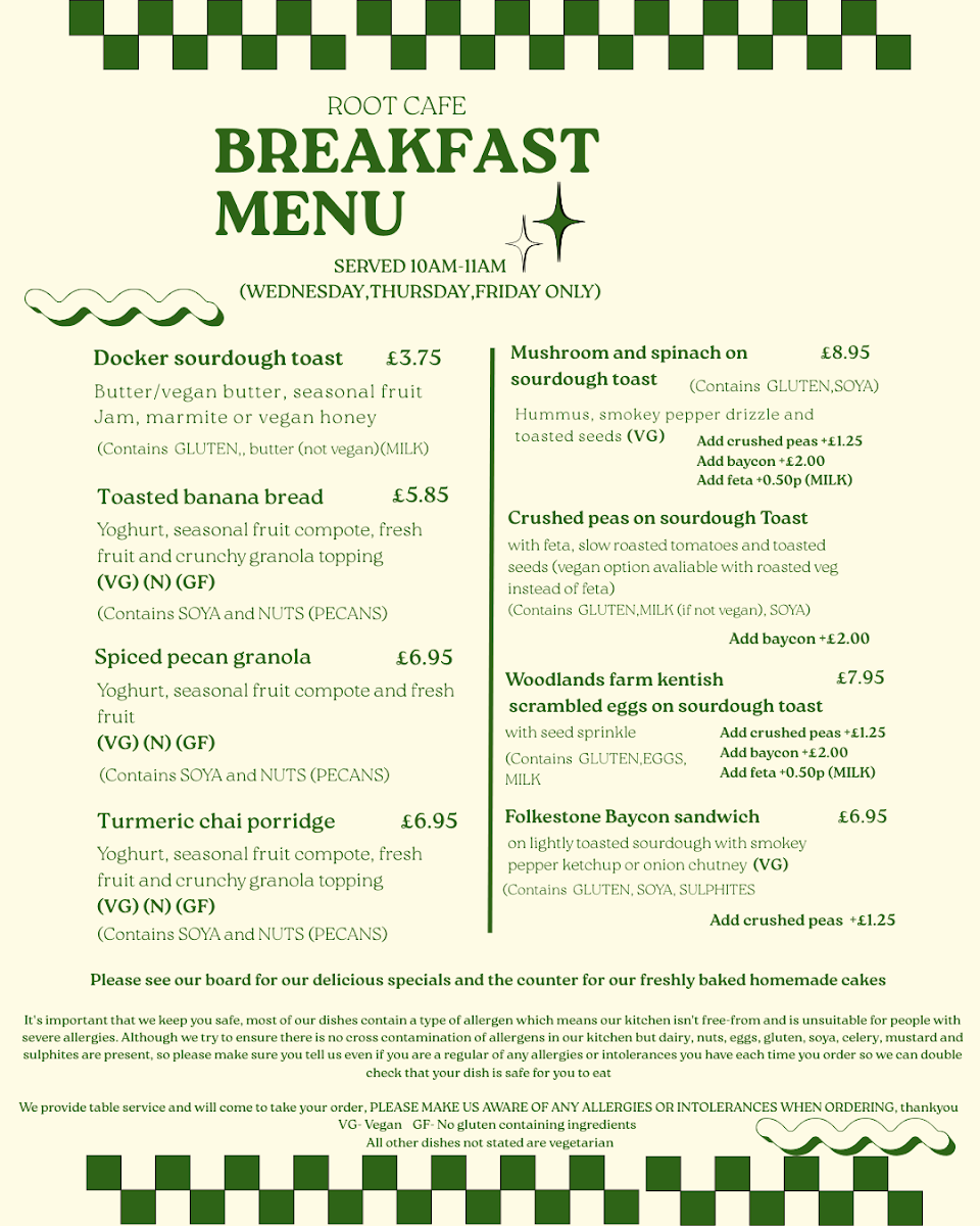 root hythe menu board