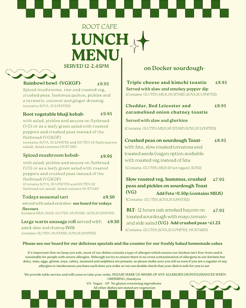 root hythe menu board