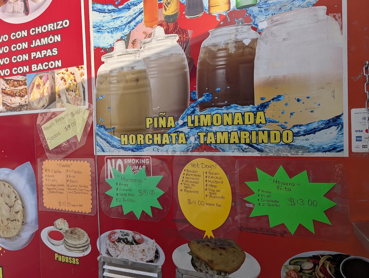 Taqueria Pupuseria Delicias#3 menu board