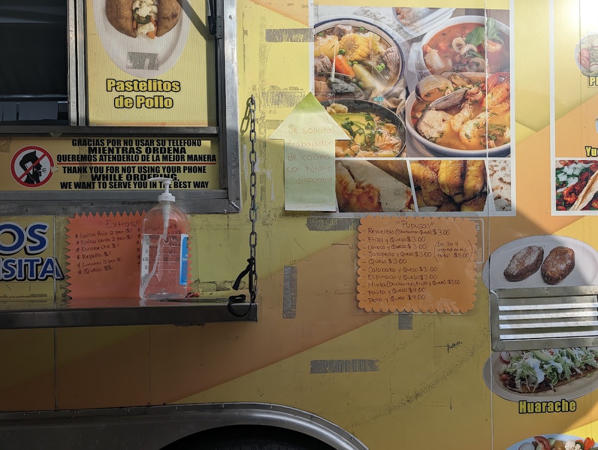 Taqueria Pupuseria Delicias#3 menu board